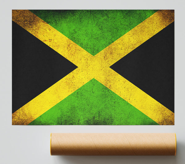 Jamaican Grunge Flag