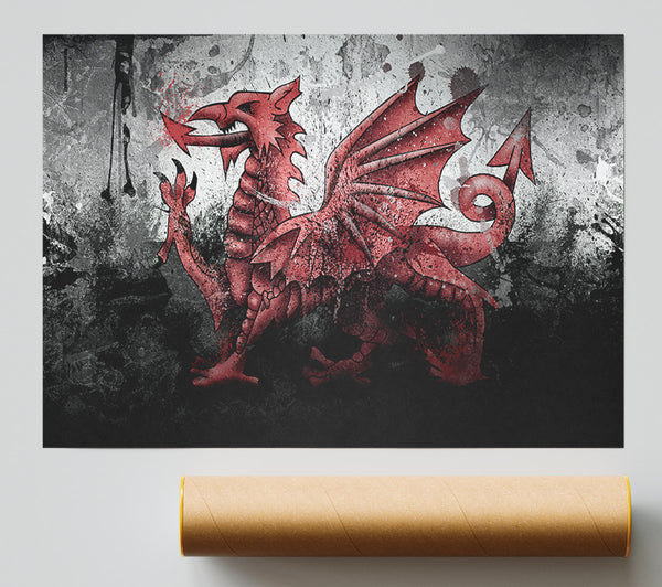 Welsh Dragon Grunge