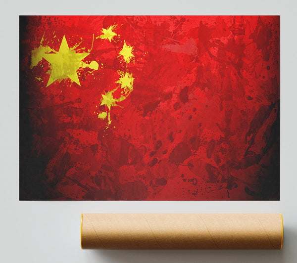 China Flag Grunge