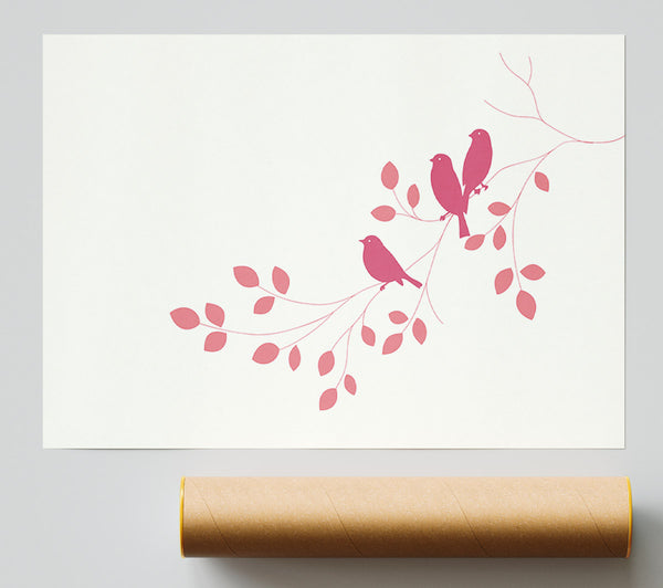 Pink Bird Leaves