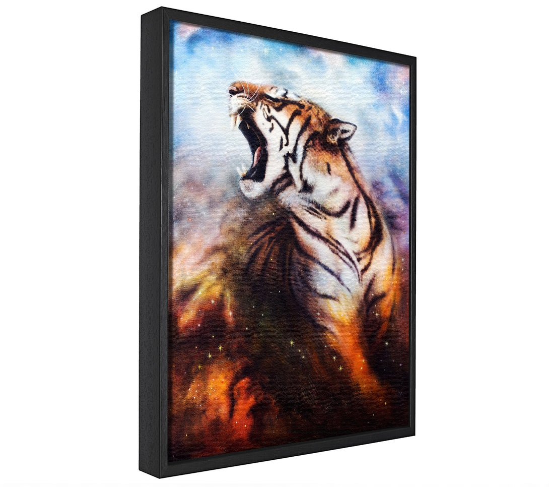 A picture of a Roaring Tiger framed canvas print sold by Wallart-Direct.co.uk