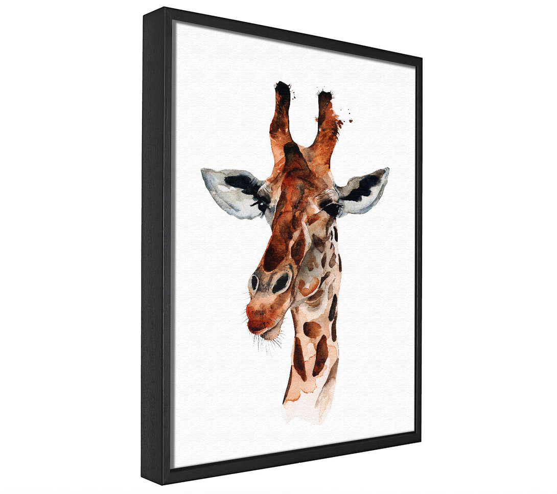 A picture of a Curious Giraffe framed canvas print sold by Wallart-Direct.co.uk