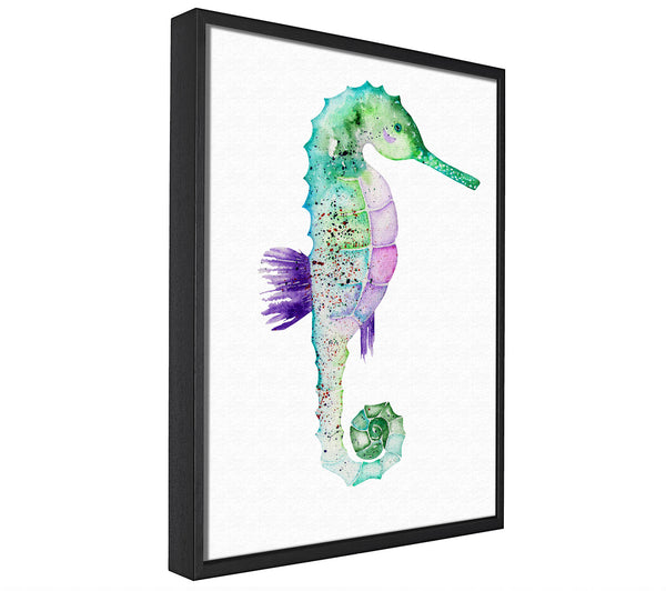 A picture of a Spotted Seahorse framed canvas print sold by Wallart-Direct.co.uk