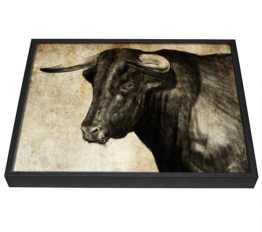 A picture of a Bull Horns framed canvas print sold by Wallart-Direct.co.uk