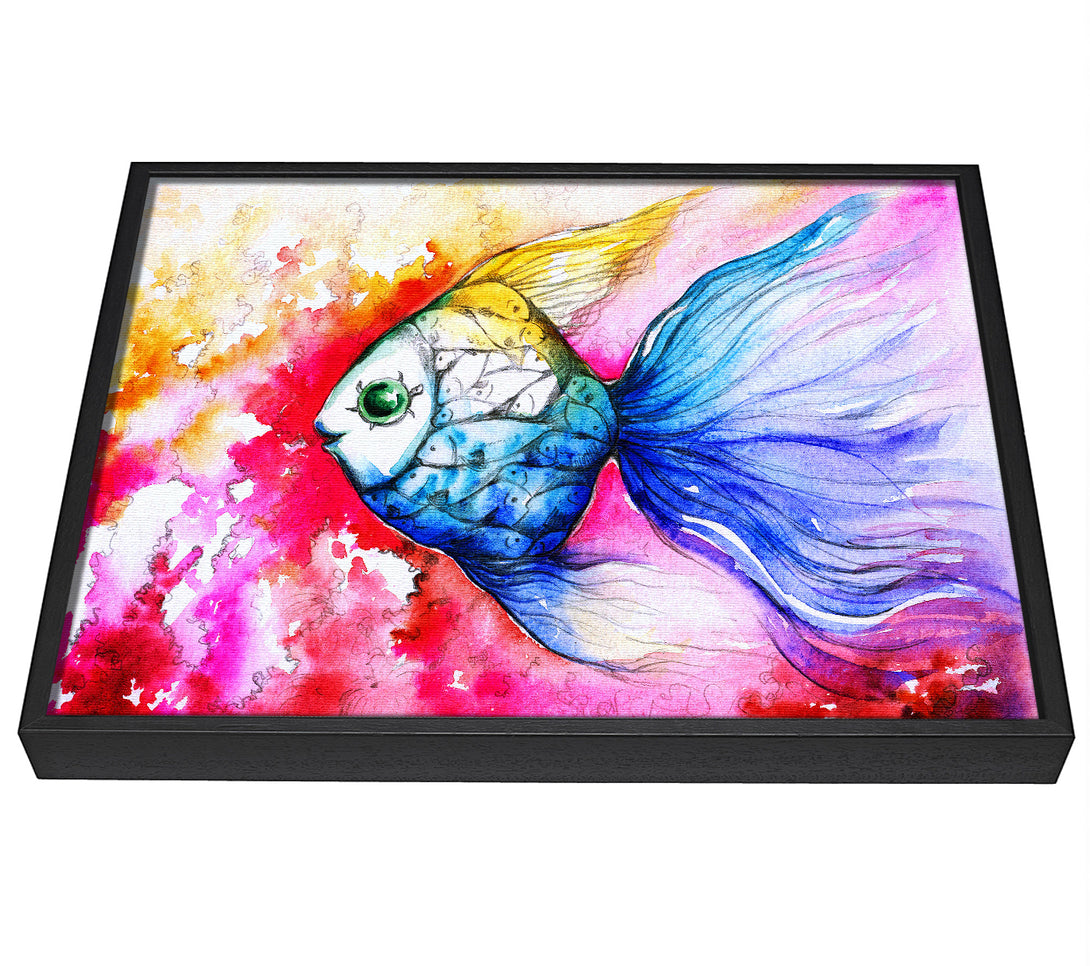 A picture of a MultiColoured Fish framed canvas print sold by Wallart-Direct.co.uk