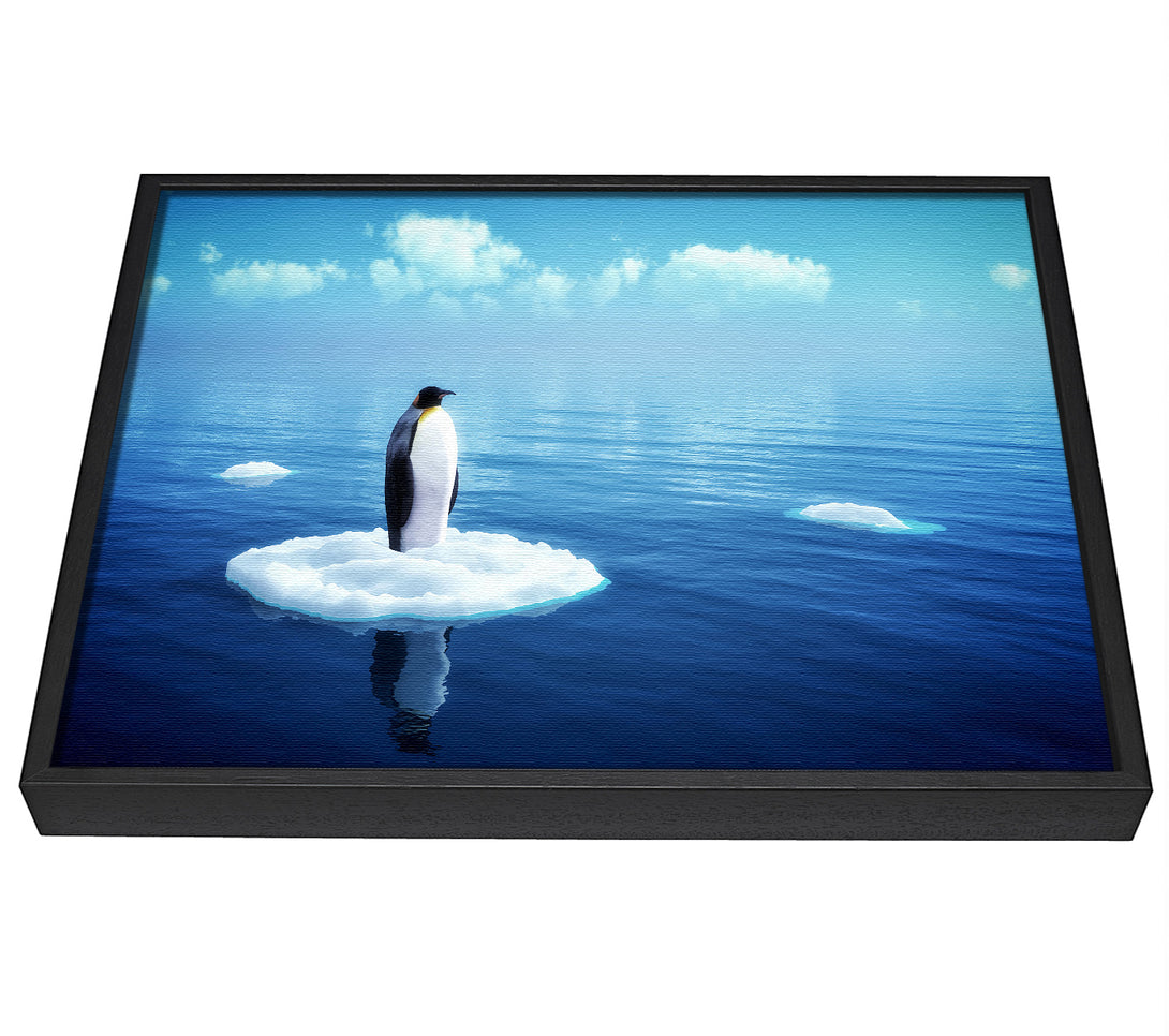 A picture of a Penguin Drift framed canvas print sold by Wallart-Direct.co.uk