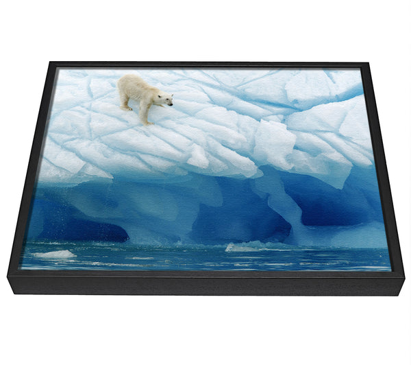 A picture of a Polar Bear Ice framed canvas print sold by Wallart-Direct.co.uk