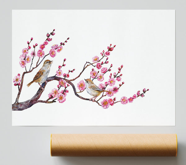 Cherry Tree Love Birds