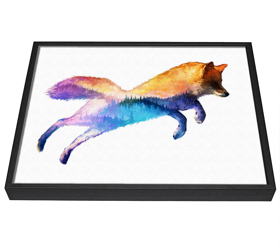 A picture of a Fox Pounce framed canvas print sold by Wallart-Direct.co.uk