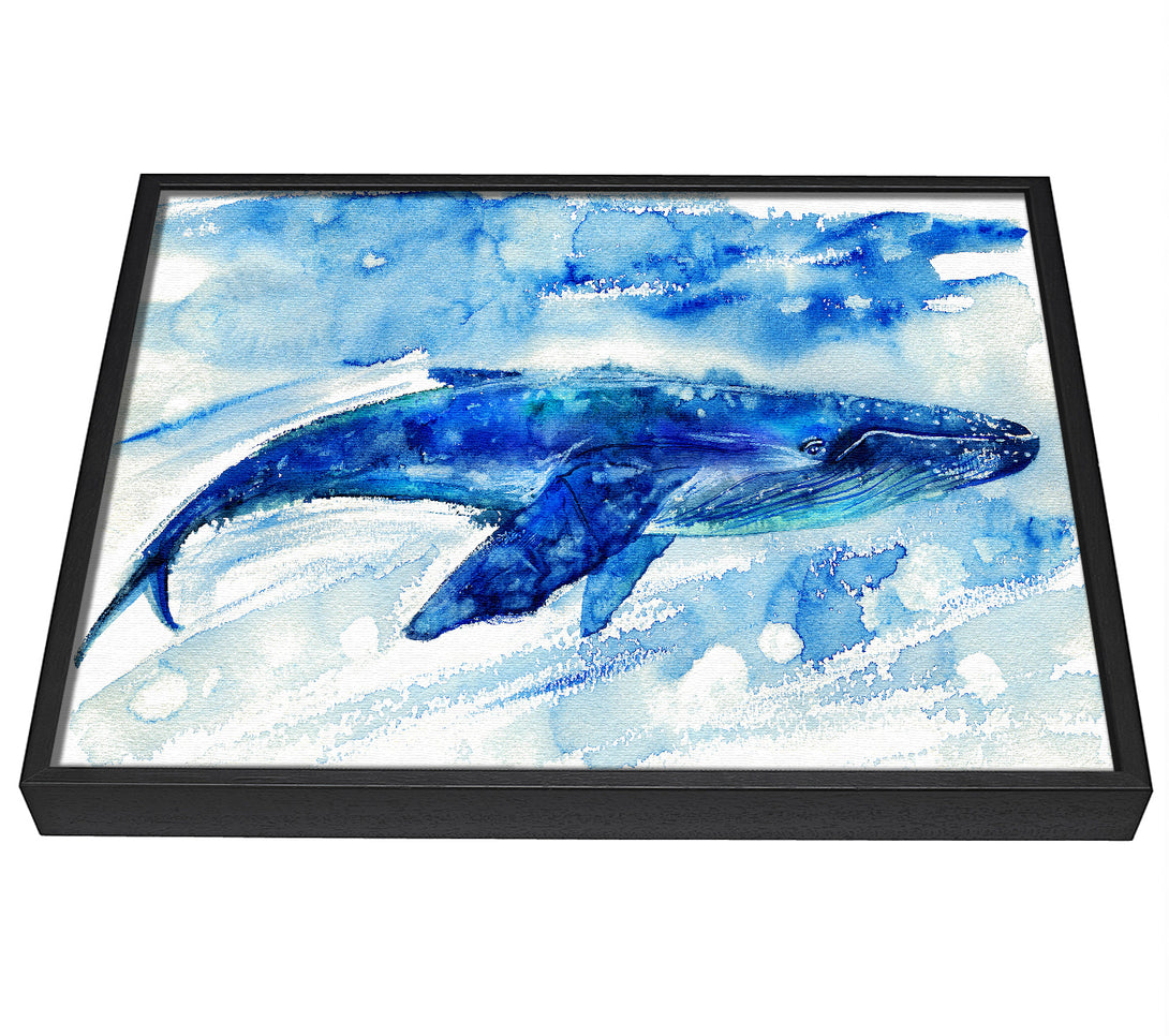 A picture of a Whale Painting framed canvas print sold by Wallart-Direct.co.uk