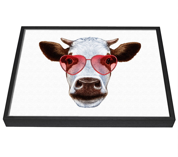 A picture of a Love Cows framed canvas print sold by Wallart-Direct.co.uk