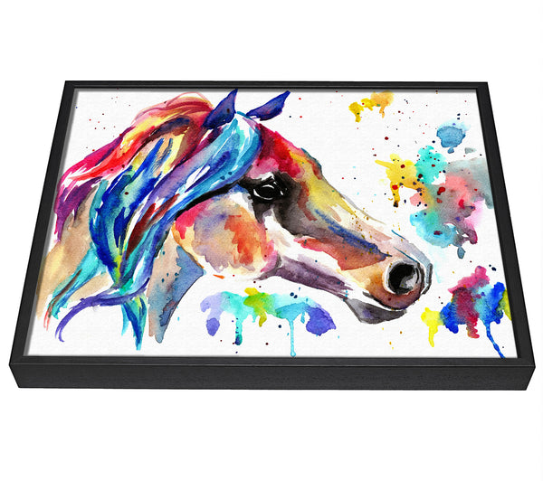 A picture of a Rainbow Horse framed canvas print sold by Wallart-Direct.co.uk