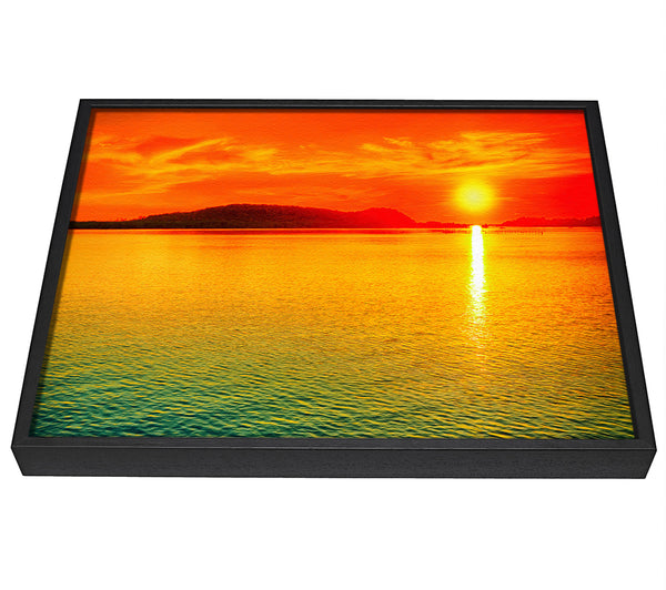 A picture of a Sun Beam Ocean framed canvas print sold by Wallart-Direct.co.uk