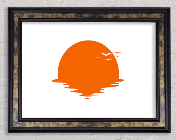 Birds In The Orange Sun