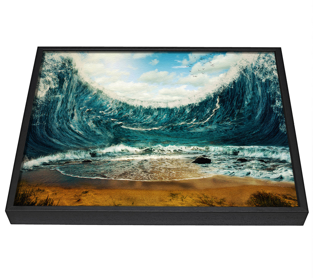 A picture of a The Ocean Parts framed canvas print sold by Wallart-Direct.co.uk