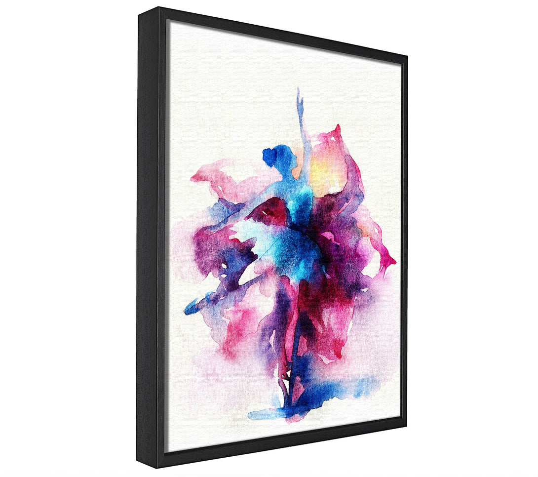 A picture of a Blue Pink Ballerina 7 framed canvas print sold by Wallart-Direct.co.uk