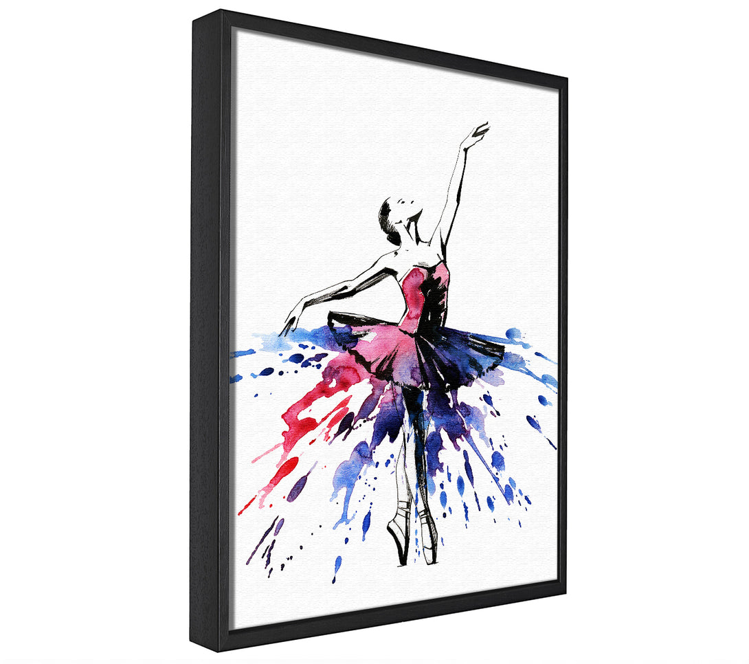 A picture of a Blue Pink Ballerina 8 framed canvas print sold by Wallart-Direct.co.uk