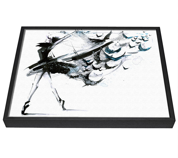 A picture of a Black Ballerina framed canvas print sold by Wallart-Direct.co.uk