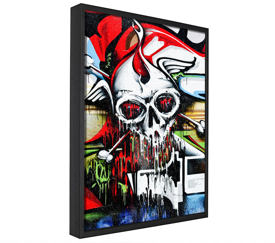 A picture of a Melting Skull framed canvas print sold by Wallart-Direct.co.uk