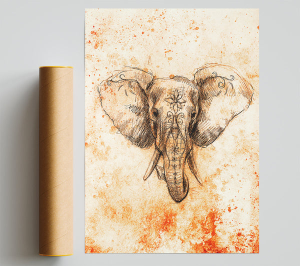 Stunning Indian Elephant Drawing