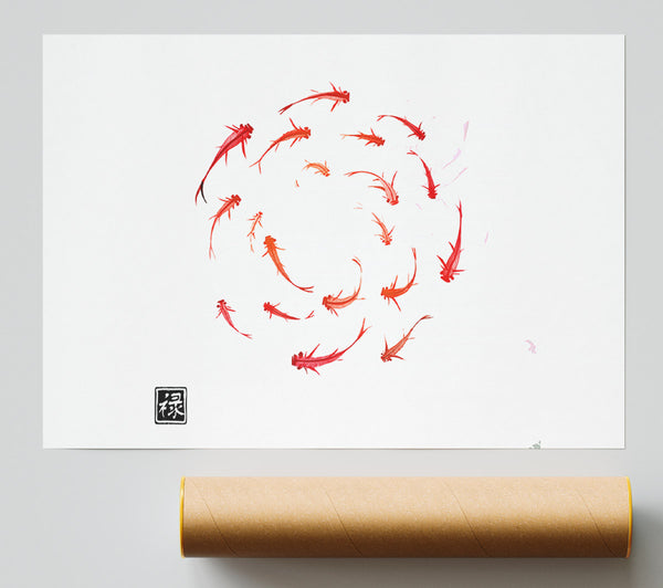 Koi Fish In The Circle Of Life