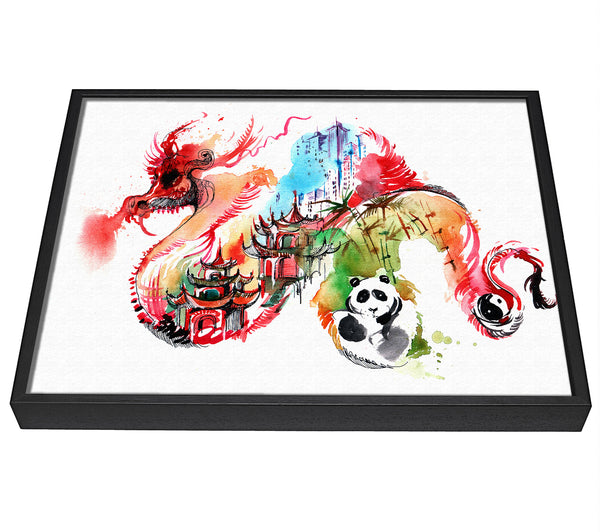 A picture of a The Life In A Chinese Dragon framed canvas print sold by Wallart-Direct.co.uk