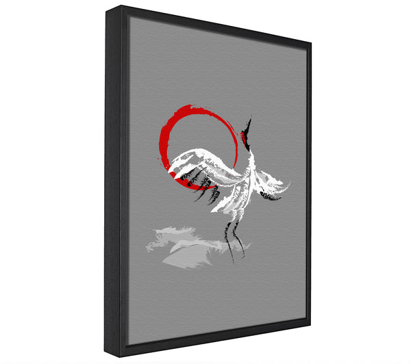 A picture of a Japanese Crane 4 framed canvas print sold by Wallart-Direct.co.uk