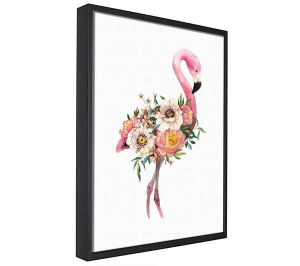 A picture of a Flamingo Flower Body framed canvas print sold by Wallart-Direct.co.uk