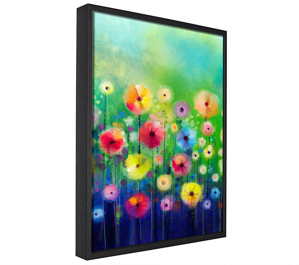 A picture of a Psychedelic Flower Garden framed canvas print sold by Wallart-Direct.co.uk