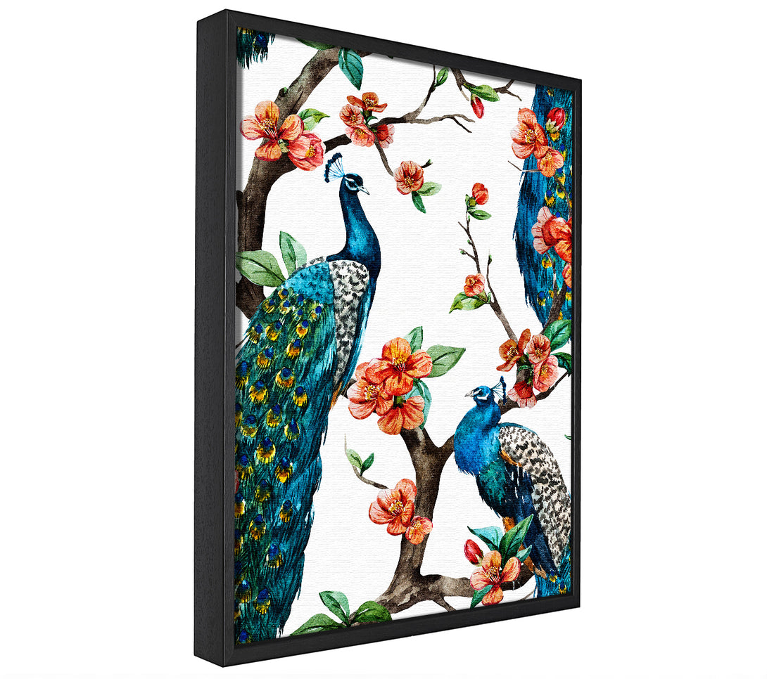 A picture of a Peacock Branches framed canvas print sold by Wallart-Direct.co.uk