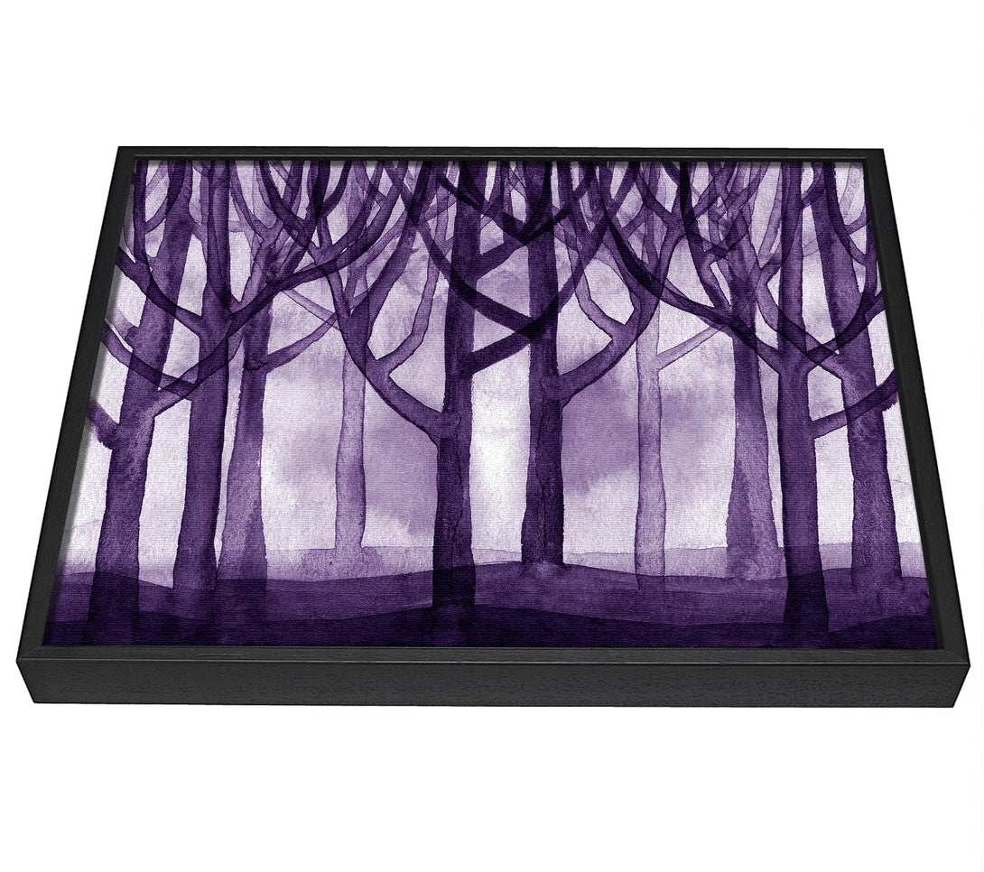 A picture of a Purple Woodland framed canvas print sold by Wallart-Direct.co.uk