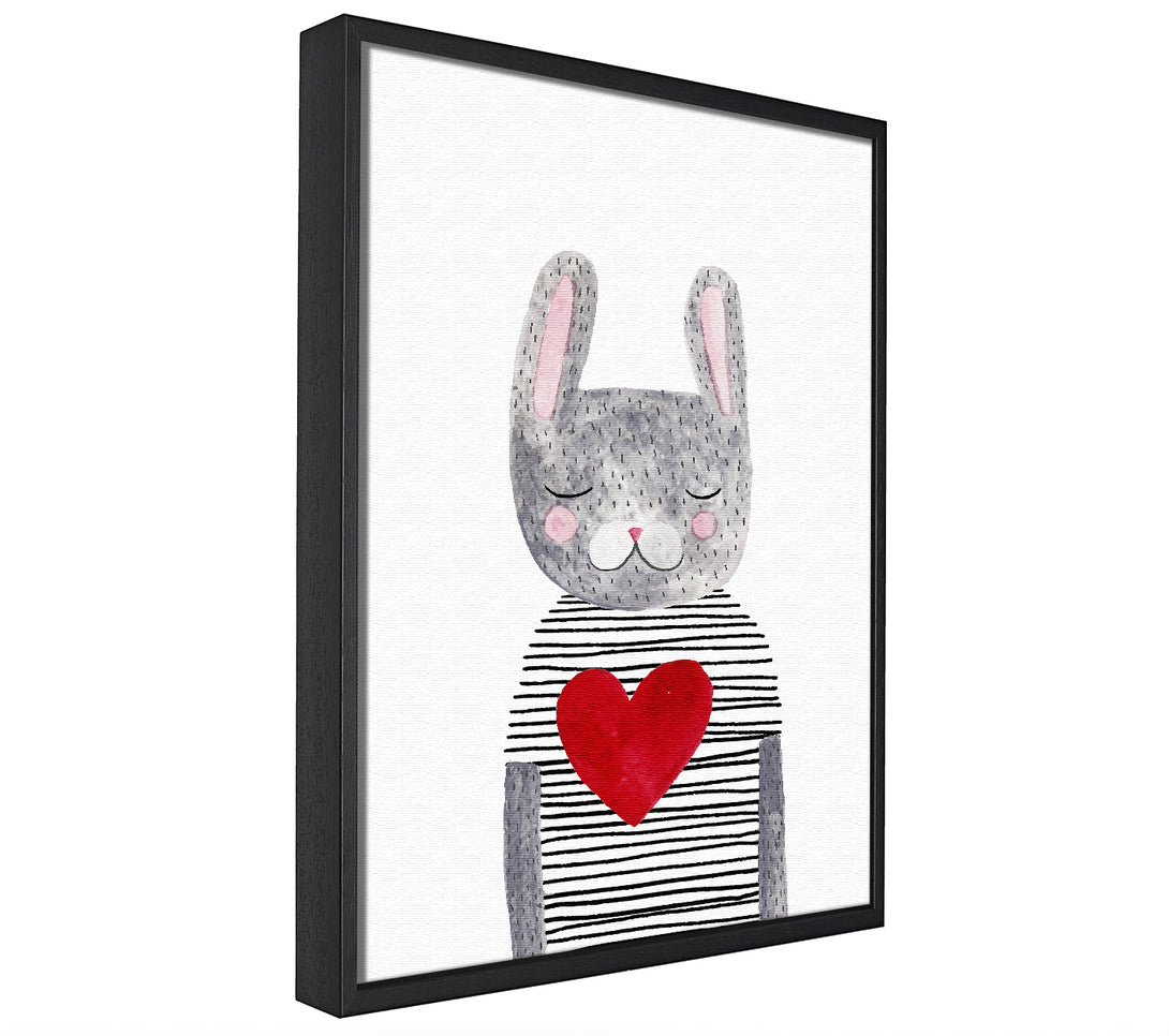 A picture of a Cat Heart framed canvas print sold by Wallart-Direct.co.uk