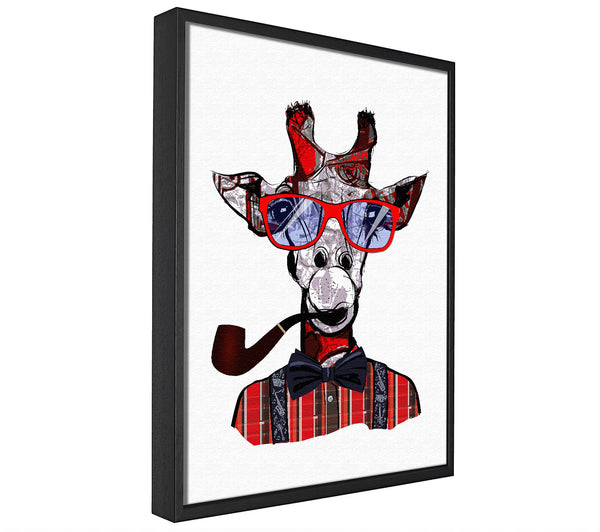 A picture of a Funky Giraffe 1 framed canvas print sold by Wallart-Direct.co.uk