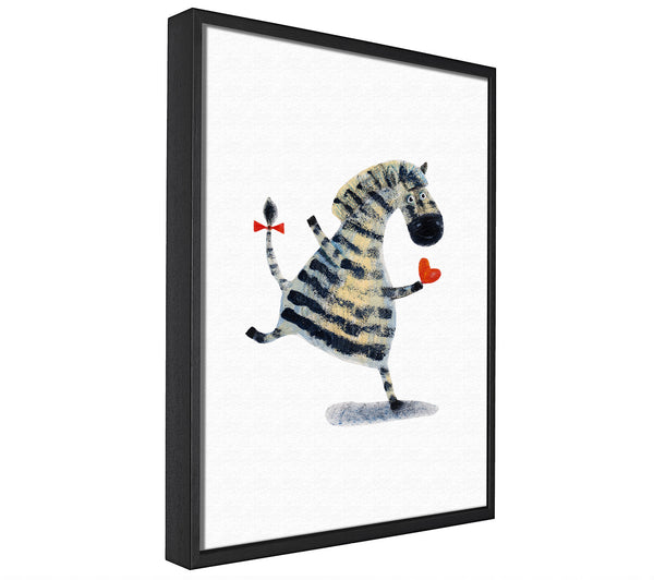 A picture of a Dancing Zebra Love framed canvas print sold by Wallart-Direct.co.uk