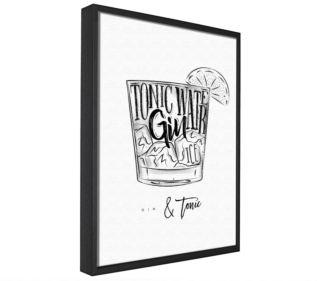 A picture of a Gin And Tonic Over Ice 2 framed canvas print sold by Wallart-Direct.co.uk