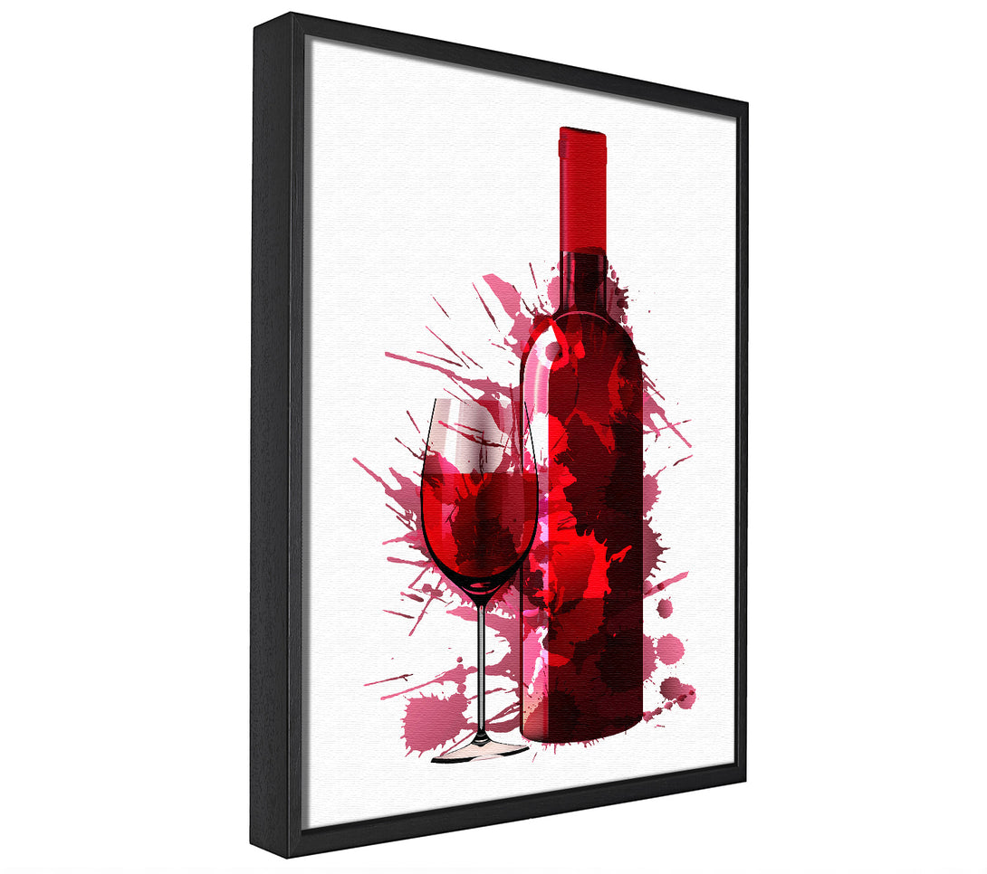 A picture of a Red Wine Splash framed canvas print sold by Wallart-Direct.co.uk