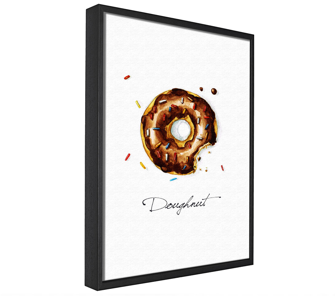 A picture of a Chocolate Doughnut framed canvas print sold by Wallart-Direct.co.uk