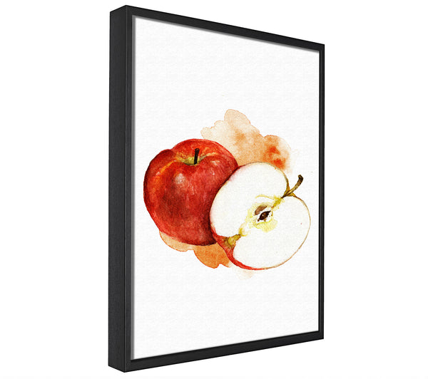 A picture of a Apple Half framed canvas print sold by Wallart-Direct.co.uk