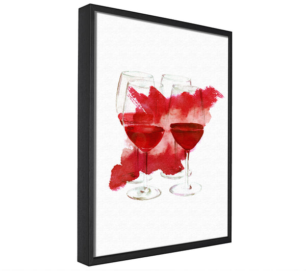 A picture of a Red Wine Party framed canvas print sold by Wallart-Direct.co.uk