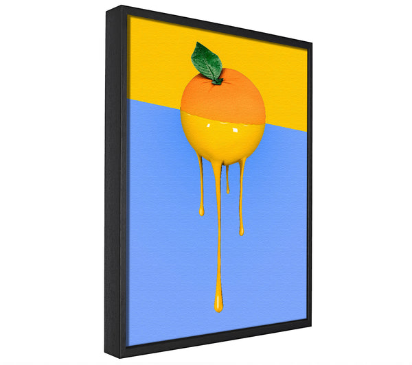 A picture of a Orange Drip framed canvas print sold by Wallart-Direct.co.uk