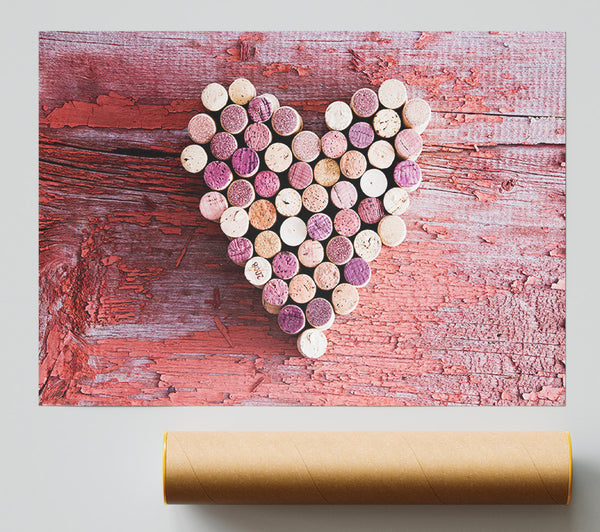 Wine Cork Love Heart