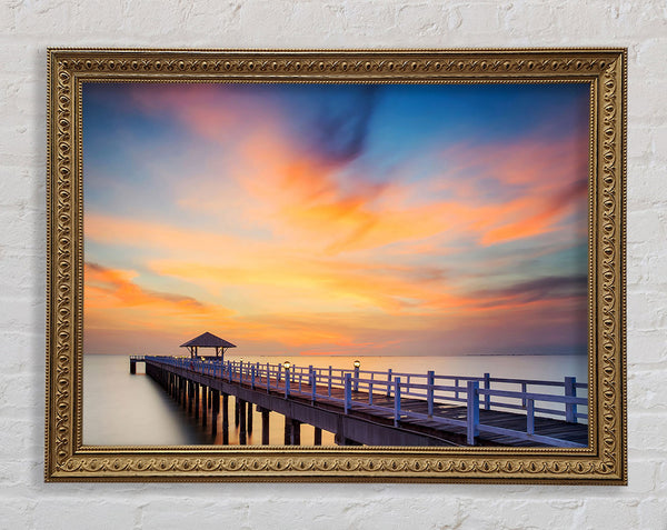 Golden Pier At Dusk