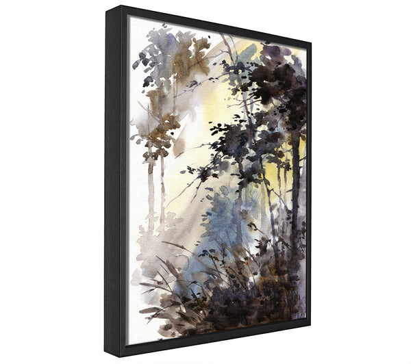 A picture of a Chocolate Woodland framed canvas print sold by Wallart-Direct.co.uk