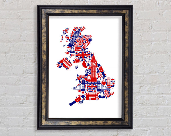 London Icons In The Shape Of The UK