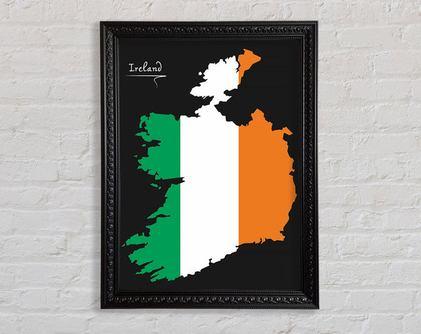 Irish Flag Over Map