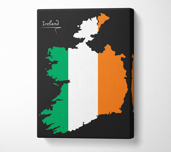 Irish Flag Over Map