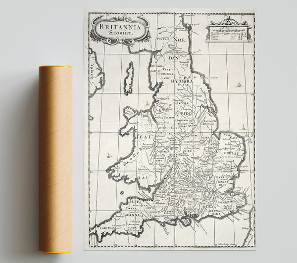 Old Saxon Map Of The Uk