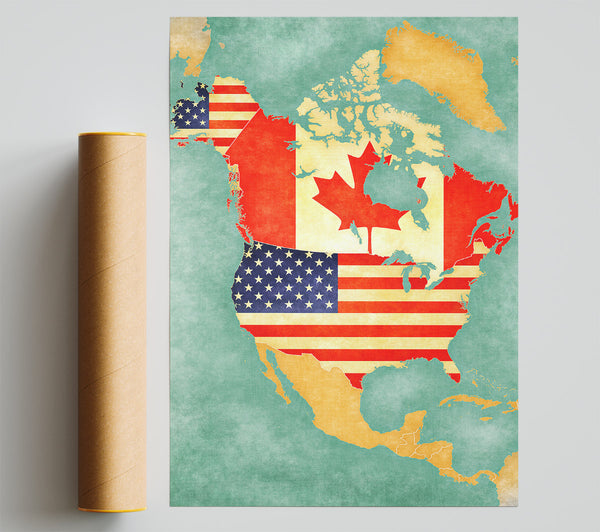 Canada And American Map