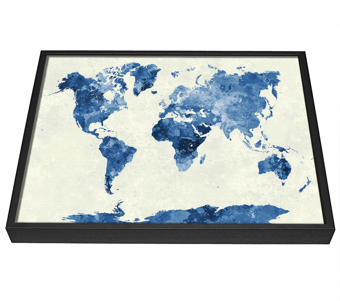 A picture of a Map Of The World 4 framed canvas print sold by Wallart-Direct.co.uk