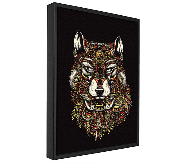 A picture of a Indian Wolf framed canvas print sold by Wallart-Direct.co.uk